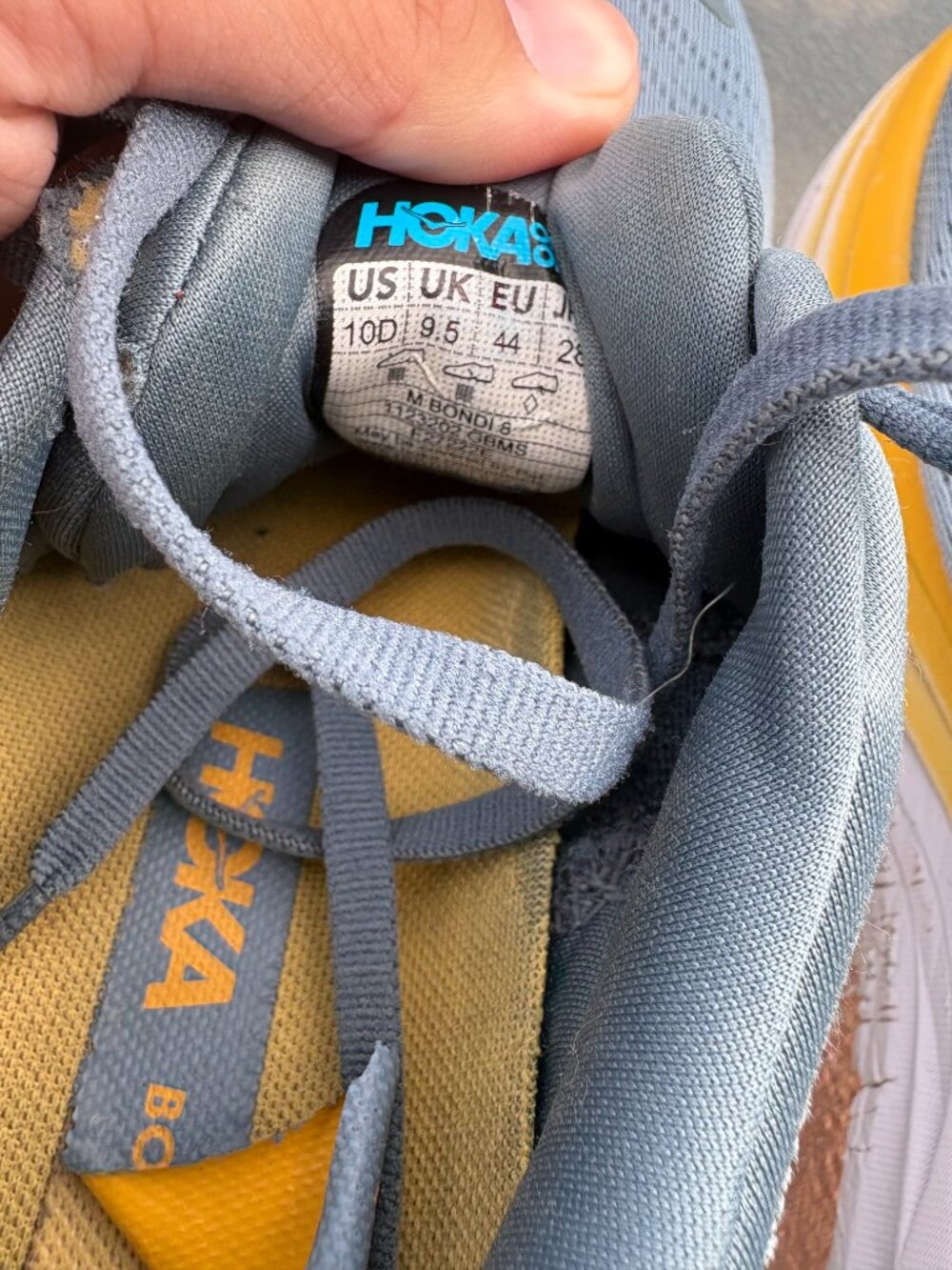 Hoka One One Bondi 8 Goblin Blue Mountain Spring Running Men 10 D Pre-Owned - Picture 8 of 9